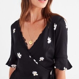 Urban Outfitters Floral Wrap Top